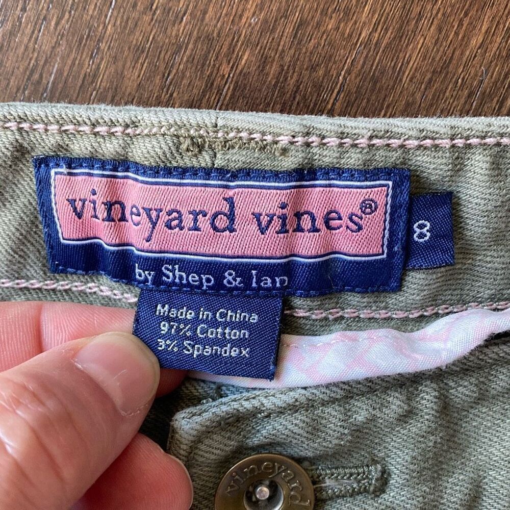 Vineyard Vines womens light olive green straight leg jeans size 8 cotton spandex - Picture 4 of 9